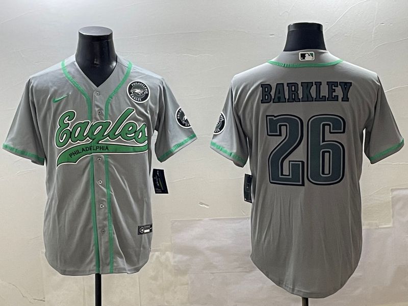 Men Philadelphia Eagles #26 Barkley Grey Jointly Name 2025 Nike Limited NFL Jersey style 4->philadelphia eagles->NFL Jersey